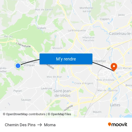 Chemin Des Pins to Moma map