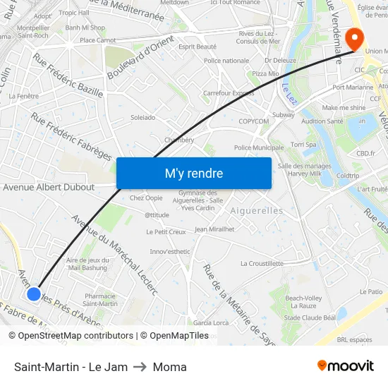 Saint-Martin - Le Jam to Moma map