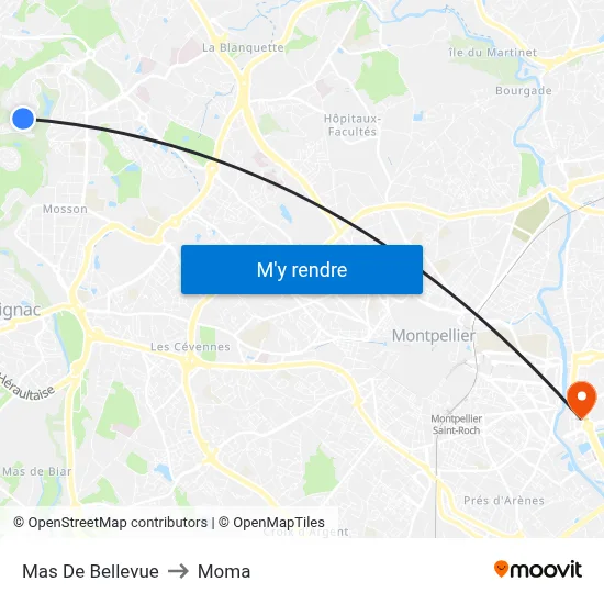 Mas De Bellevue to Moma map