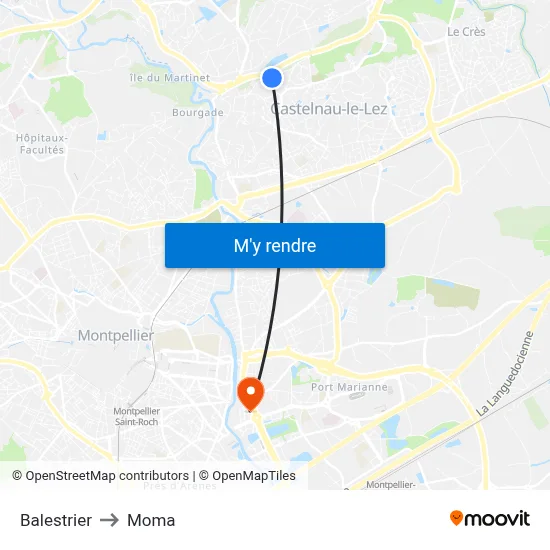Balestrier to Moma map