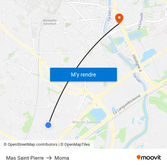 Mas Saint-Pierre to Moma map