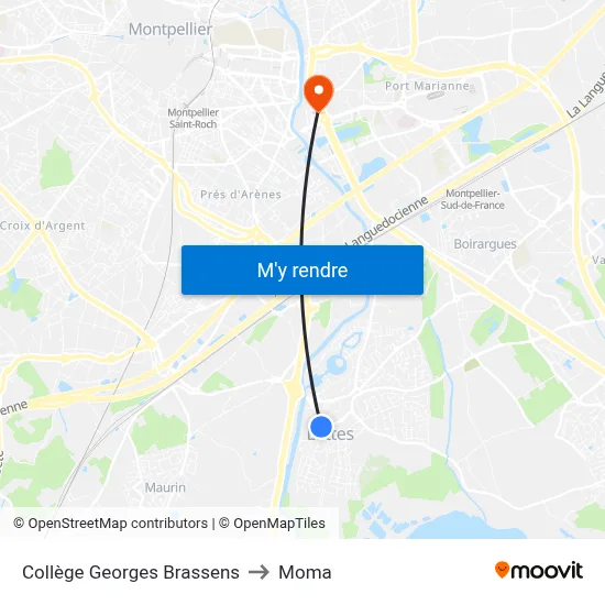 Collège Georges Brassens to Moma map