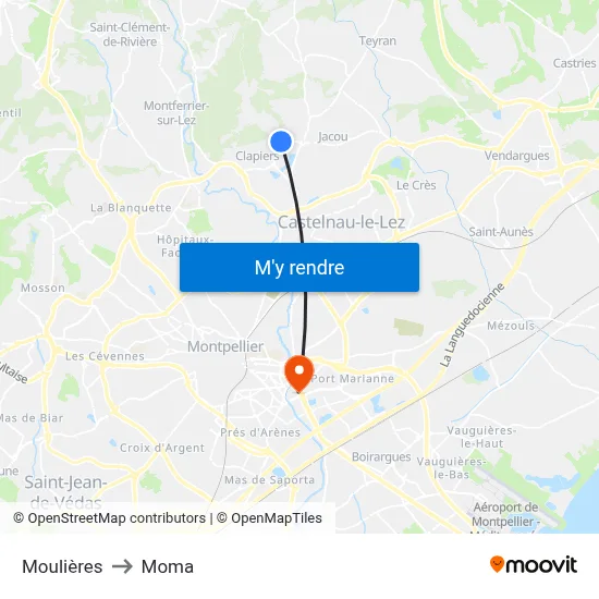 Moulières to Moma map