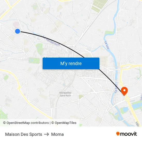 Maison Des Sports to Moma map