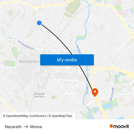 Nazareth to Moma map