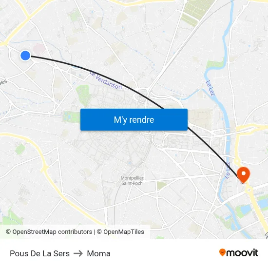 Pous De La Sers to Moma map