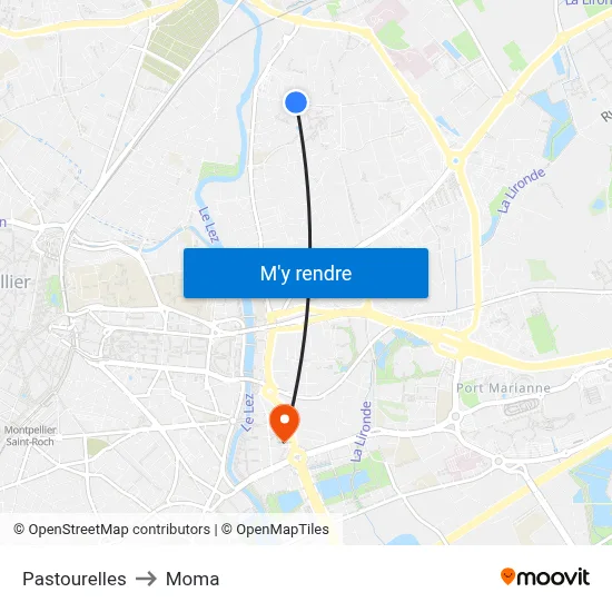 Pastourelles to Moma map