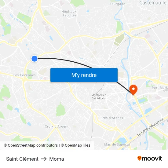 Saint-Clément to Moma map