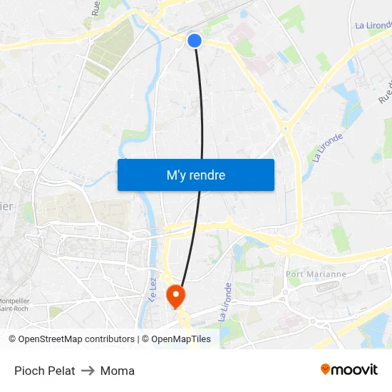 Pioch Pelat to Moma map