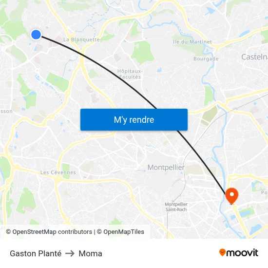 Gaston Planté to Moma map