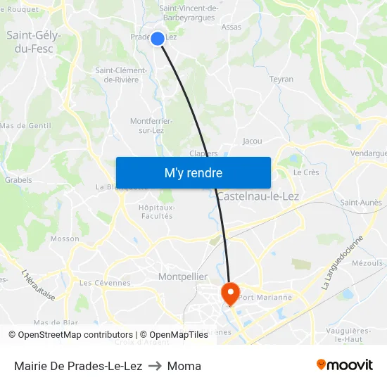 Mairie De Prades-Le-Lez to Moma map