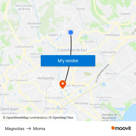 Magnolias to Moma map