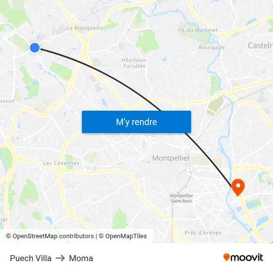Puech Villa to Moma map