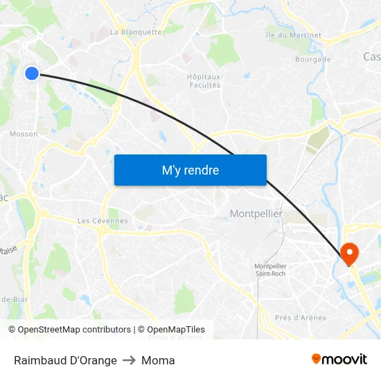 Raimbaud D'Orange to Moma map