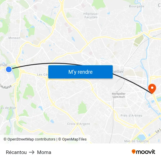 Récantou to Moma map