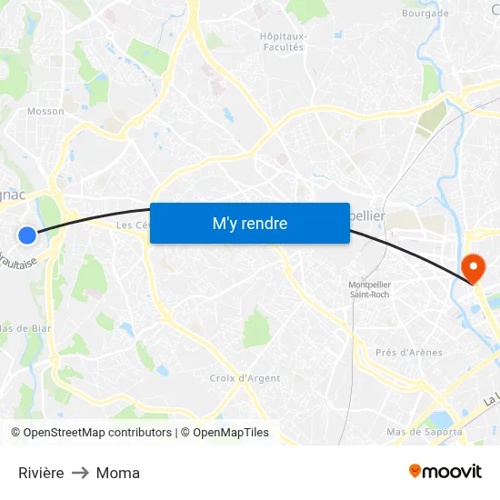 Rivière to Moma map