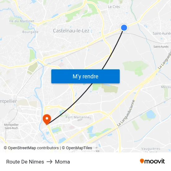 Route De Nîmes to Moma map