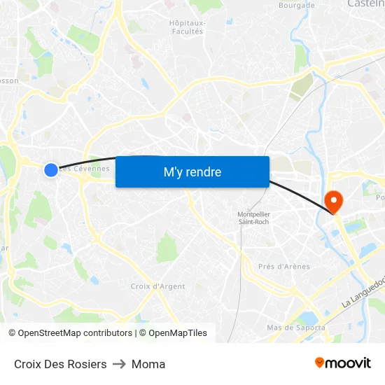 Croix Des Rosiers to Moma map