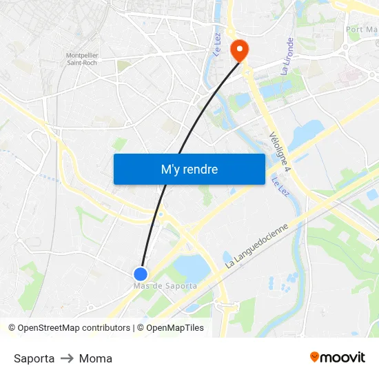 Saporta to Moma map