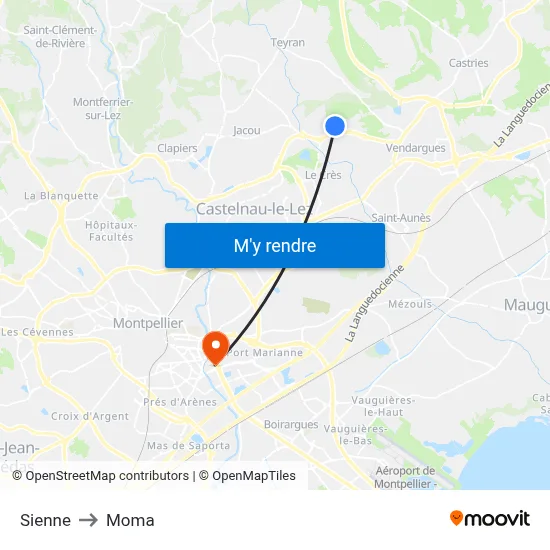 Sienne to Moma map