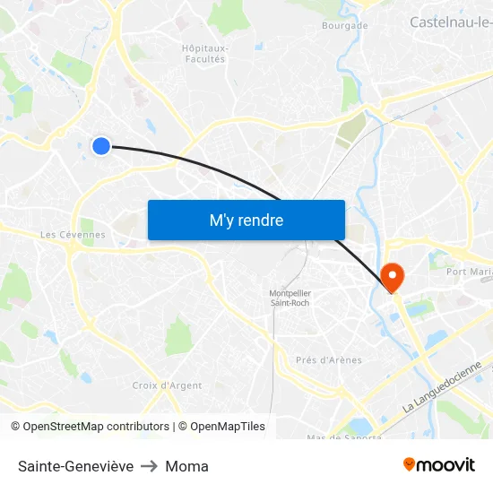 Sainte-Geneviève to Moma map