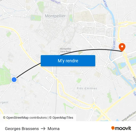 Georges Brassens to Moma map