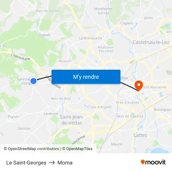 Le Saint-Georges to Moma map