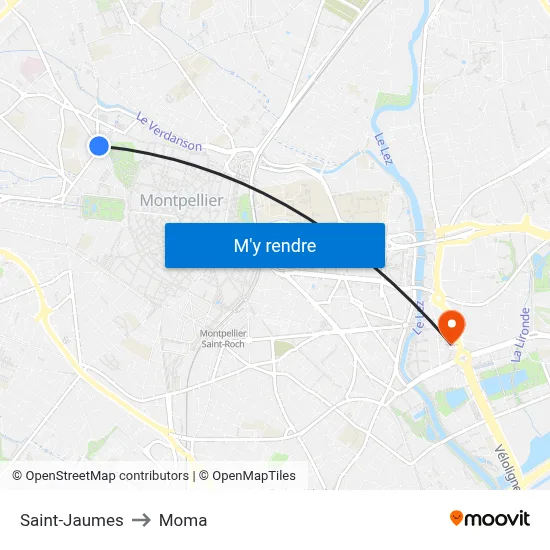 Saint-Jaumes to Moma map