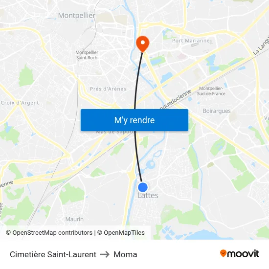 Cimetière Saint-Laurent to Moma map