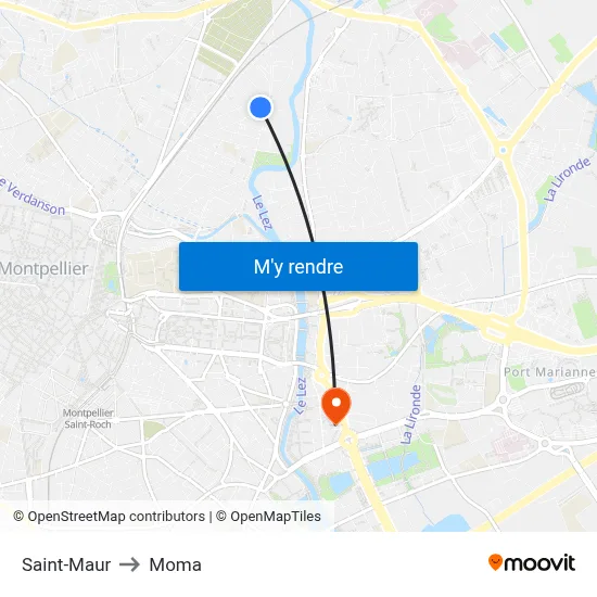 Saint-Maur to Moma map