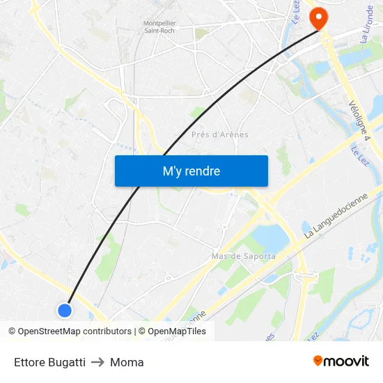 Ettore Bugatti to Moma map
