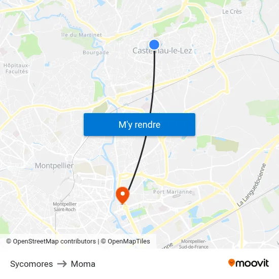 Sycomores to Moma map