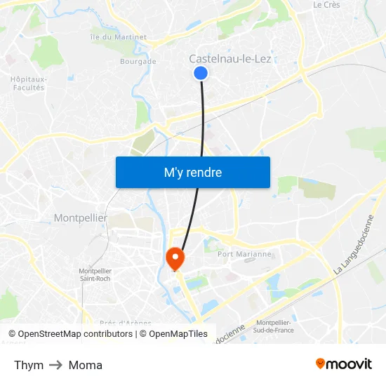 Thym to Moma map