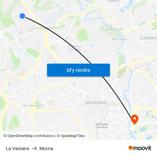 La Valsière to Moma map