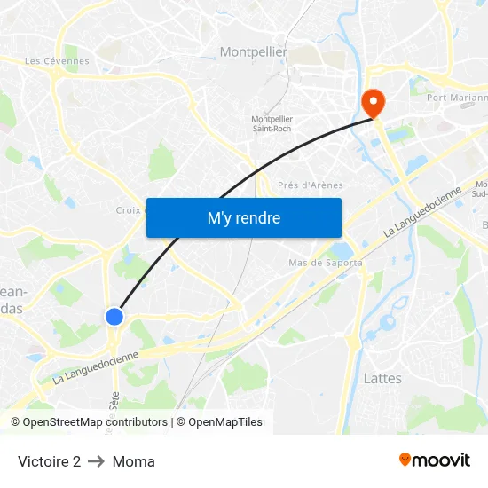 Victoire 2 to Moma map