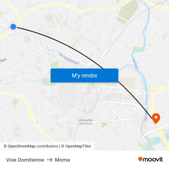 Voie Domitienne to Moma map