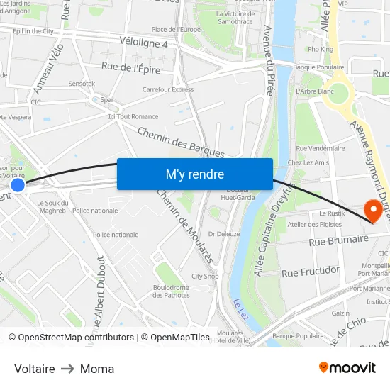 Voltaire to Moma map