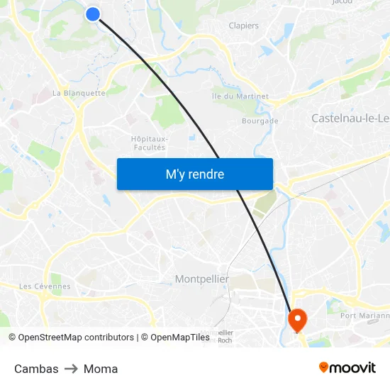 Cambas to Moma map