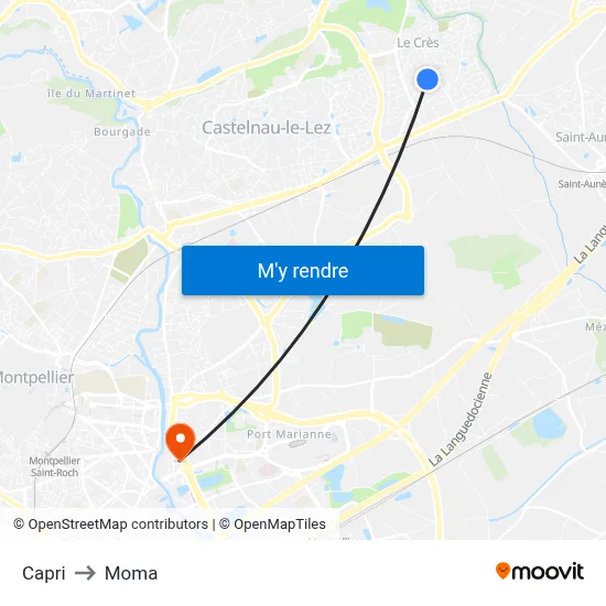 Capri to Moma map