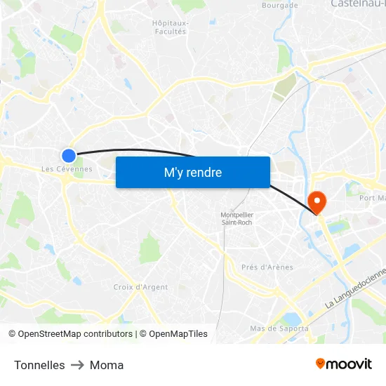 Tonnelles to Moma map