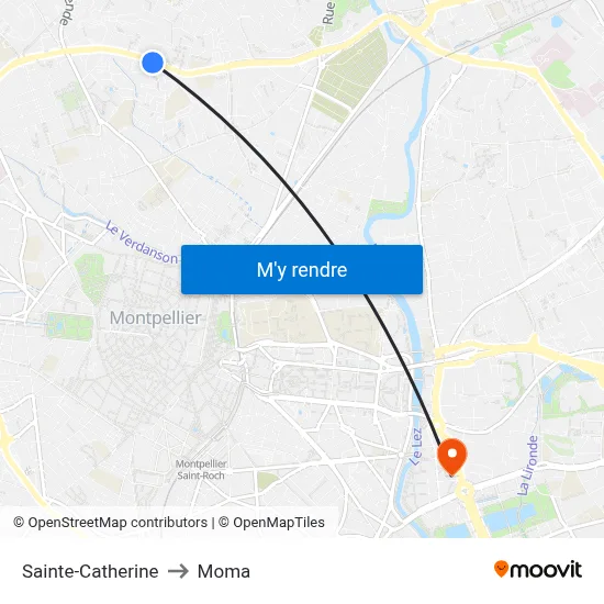 Sainte-Catherine to Moma map