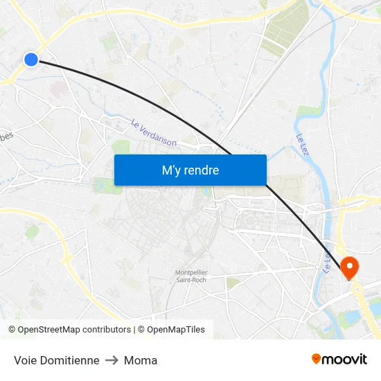 Voie Domitienne to Moma map