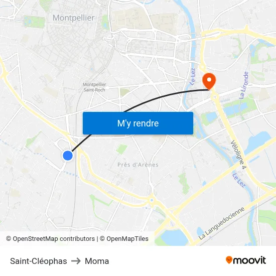 Saint-Cléophas to Moma map