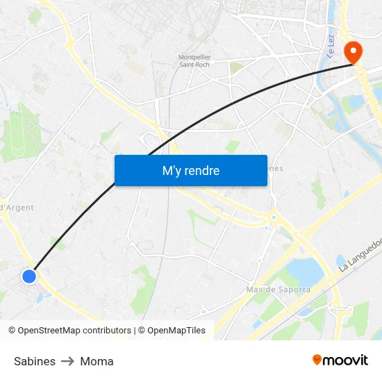 Sabines to Moma map
