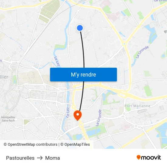 Pastourelles to Moma map