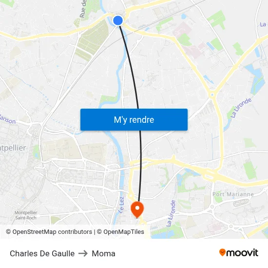 Charles De Gaulle to Moma map