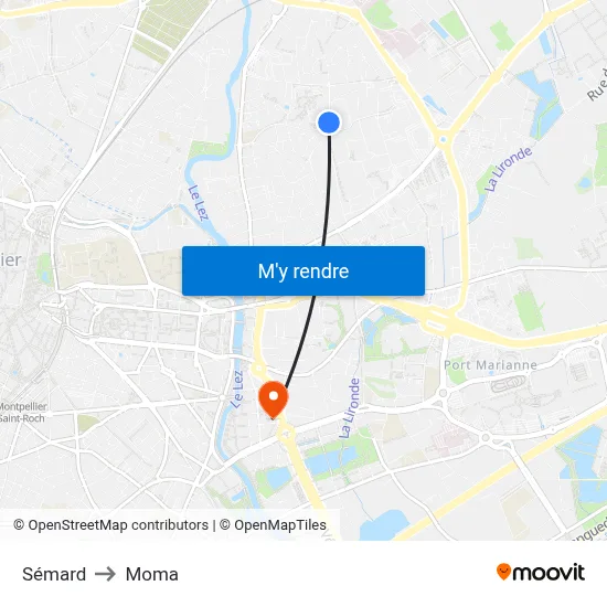 Sémard to Moma map