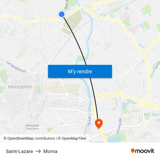 Saint-Lazare to Moma map