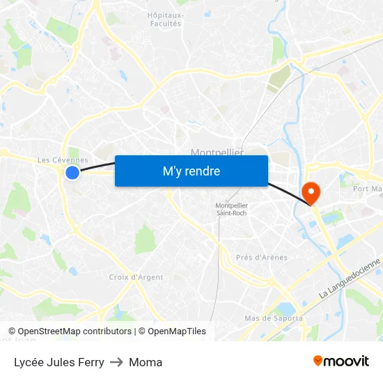 Lycée Jules Ferry to Moma map