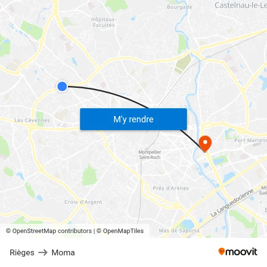 Rièges to Moma map